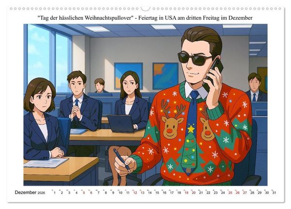 Produktbild: Kalender der kuriosen Feiertage (hochwertiger Premium Wandkalender 2026 DIN A2 quer), Kunstdruck in Hochglanz