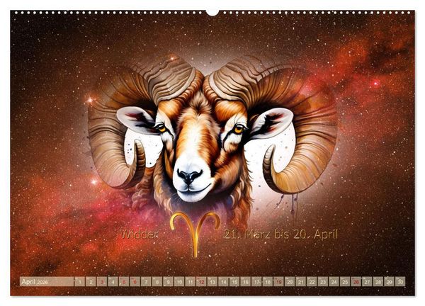 Produktbild: Galaktische Sternkreiszeichen (hochwertiger Premium Wandkalender 2026 DIN A2 quer), Kunstdruck in Hochglanz