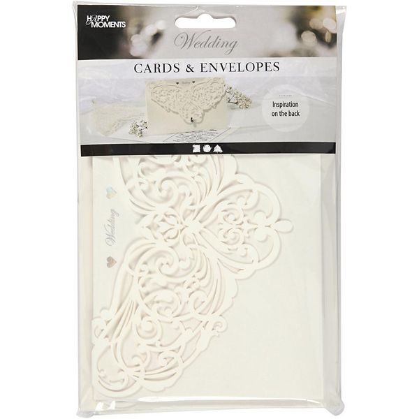 Produktbild: Creativ Company Karte & Kuvert, Kartengr&ouml;&szlig;e 12x17,7 cm, Umschlaggr&ouml;&szlig;e 18,x12,5 cm, 230 g, Naturwei&szlig;, 5er Set