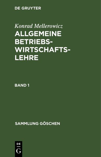 Produktbild: Allgemeine Betriebswirtschaftslehre. Band 1
