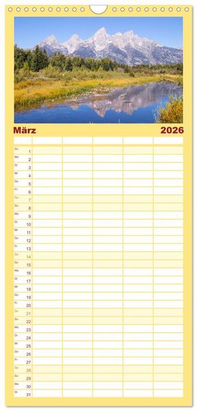 Produktbild: Familienplaner 2026 - USA - National und State Parks im Nordwesten mit 5 Spalten (Wandkalender, 21 x 45 cm) CALVENDO