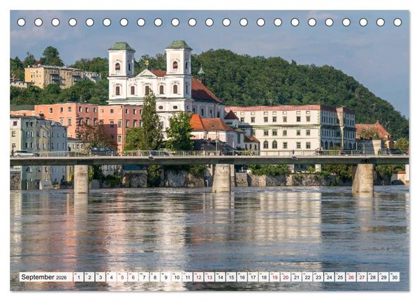 Produktbild: Drei Fl&uuml;sse Stadt Passau (Tischkalender 2026 DIN A5 quer), CALVENDO Monatskalender