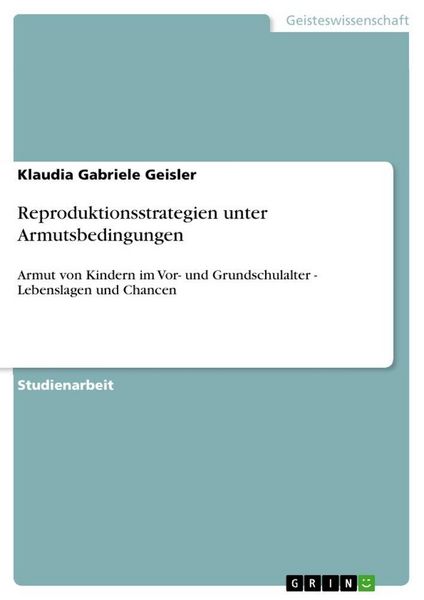 Produktbild: Reproduktionsstrategien unter Armutsbedingungen