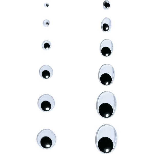 Produktbild: Folia Wackelaugen RUND, nicht selbstklebend, 12mm, 100 St&uuml;ck, wei&szlig;