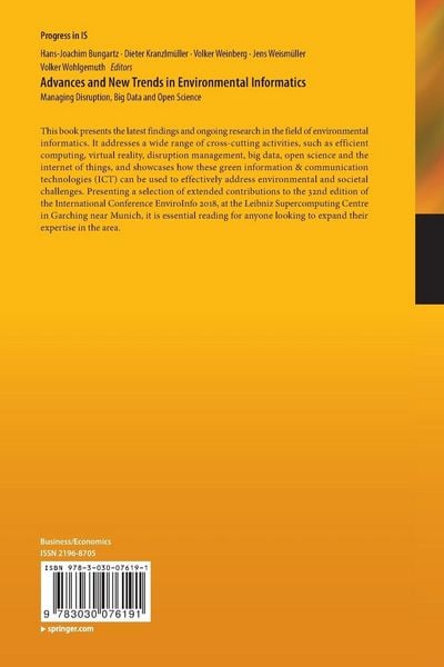 Produktbild: Advances and New Trends in Environmental Informatics