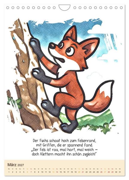 Produktbild: Tierisch hoch hinaus: Von A bis Z durchs Kletterabenteuer! - Der Kalender zum Kinderbuch (Wandkalender 2027 DIN A4 hoch), CALVENDO Monatskalender