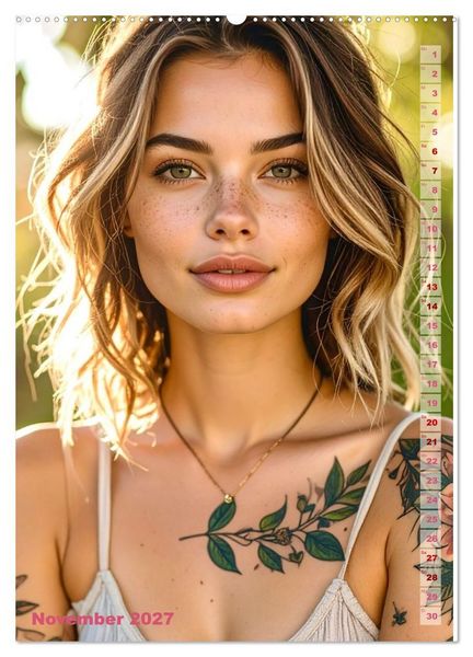 Produktbild: Tattoo Beauties Portraits (hochwertiger Premium Wandkalender 2027 DIN A2 hoch), Kunstdruck in Hochglanz