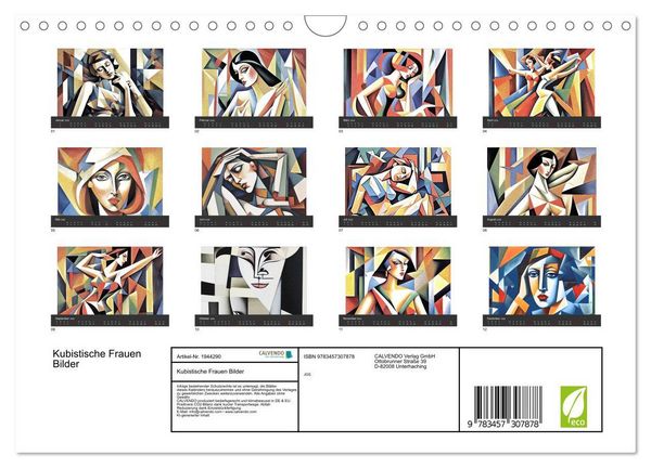 Produktbild: Kubistische Frauen Bilder (Wandkalender 2026 DIN A4 quer), CALVENDO Monatskalender