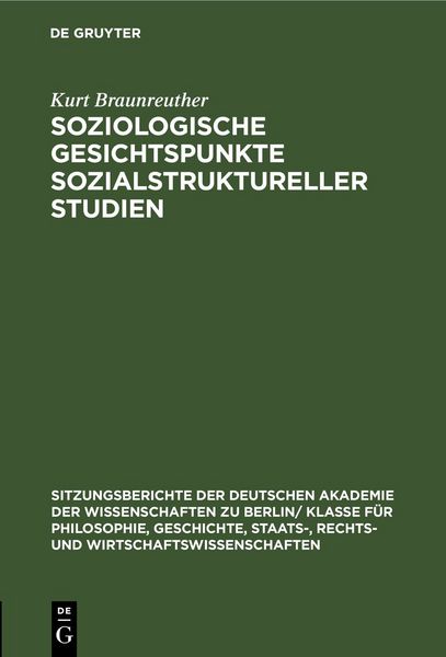 Produktbild: Soziologische Gesichtspunkte sozialstruktureller Studien