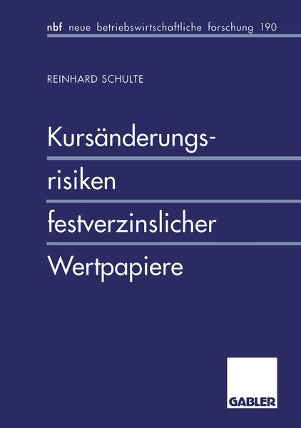 Produktbild: Kurs&auml;nderungsrisiken festverzinslicher Wertpapiere