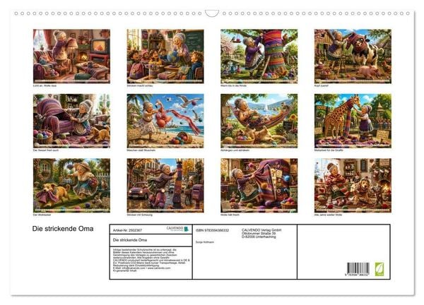 Produktbild: Die strickende Oma (Wandkalender 2027 DIN A2 quer), CALVENDO Monatskalender