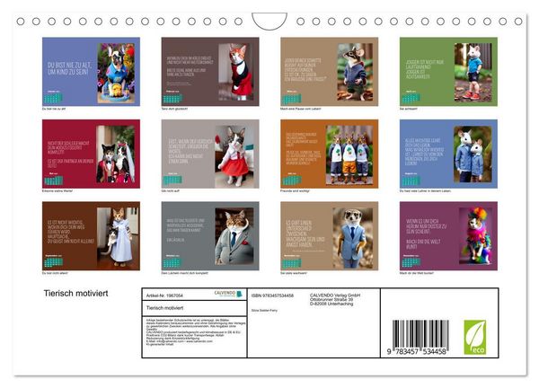 Produktbild: Tierisch motiviert (Wandkalender 2026 DIN A4 quer), CALVENDO Monatskalender