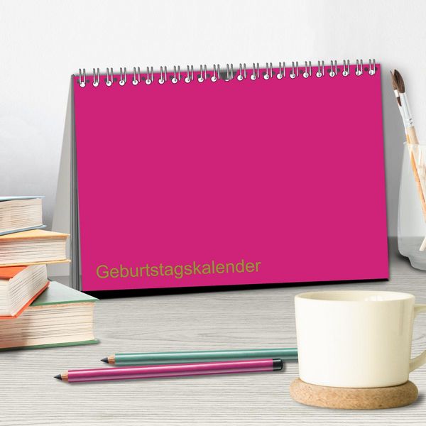 Produktbild: Bastel-Geburtstagskalender pink / Geburtstagskalender (Tischkalender 2026 DIN A5 quer), CALVENDO Monatskalender