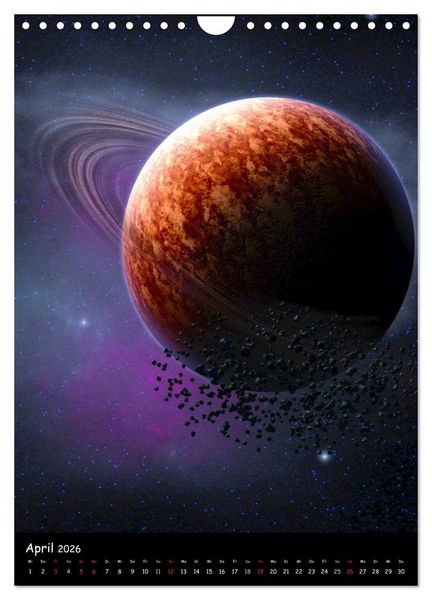 Produktbild: Die Welt der Planeten (Wandkalender 2026 DIN A4 hoch), CALVENDO Monatskalender