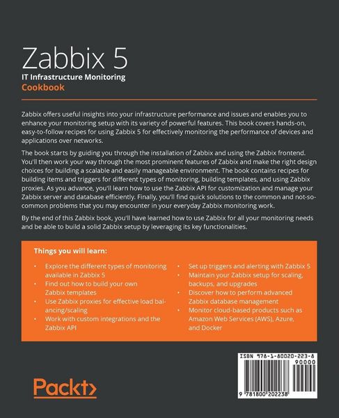 Produktbild: Zabbix 5 IT Infrastructure Monitoring Cookbook