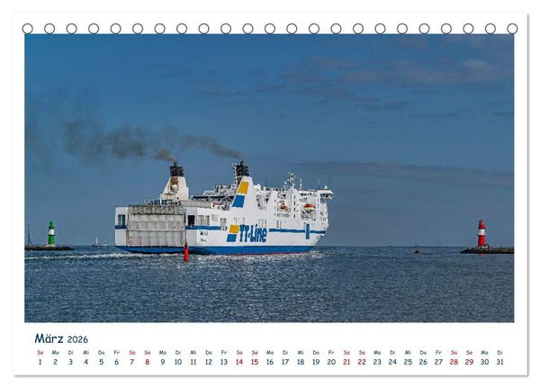 Produktbild: Warnem&uuml;nde an der Ostsee (Tischkalender 2026 DIN A5 quer), CALVENDO Monatskalender