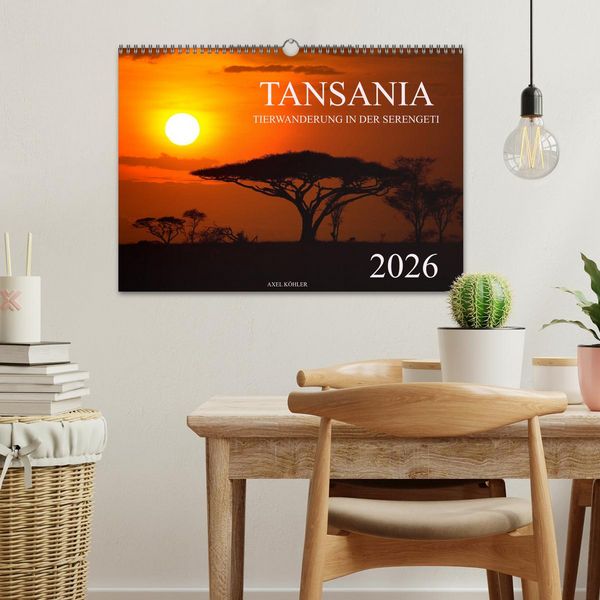 Produktbild: Tansania - Tierwanderung in der Serengeti (Wandkalender 2026 DIN A3 quer), CALVENDO Monatskalender