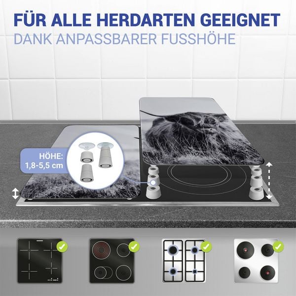 Produktbild: Herdabdeckplatte Universal Mod. Highland Cattle, 2er Set, f&uuml;r alle Herdarten geeignet
