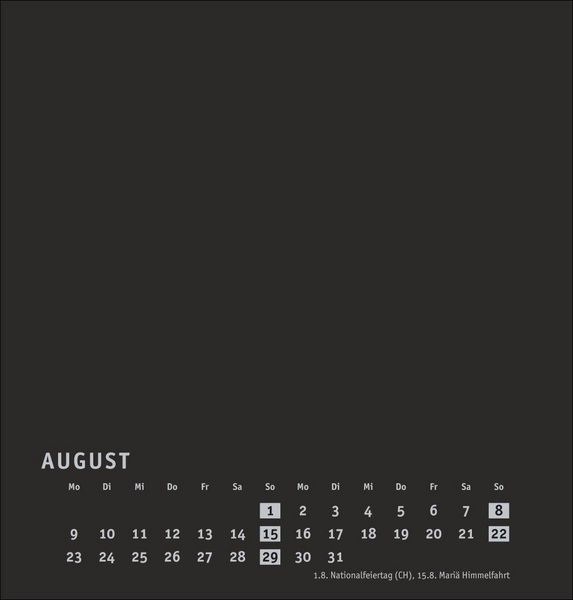 Produktbild: Premium-Bastelkalender schwarz mittel 2027