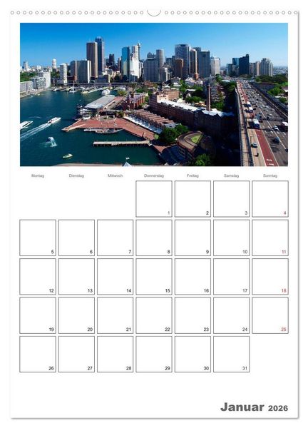 Produktbild: SYDNEY Terminplaner (Wandkalender 2026 DIN A2 hoch), CALVENDO Monatskalender