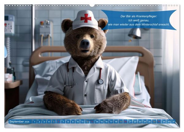 Produktbild: Tierisch lustige Krankenpfleger (Wandkalender 2026 DIN A2 quer), CALVENDO Monatskalender