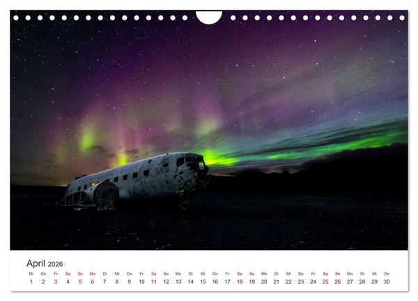 Produktbild: Polarlichter - Einzigartige Himmelsph&auml;nomene im Norden (Wandkalender 2026 DIN A4 quer), CALVENDO Monatskalender