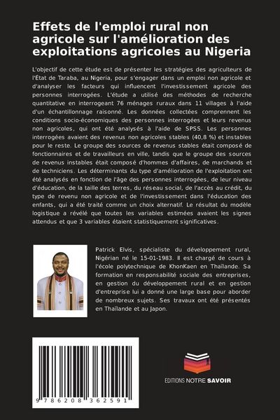 Produktbild: Effets de l'emploi rural non agricole sur l'am&eacute;lioration des exploitations agricoles au Nigeria