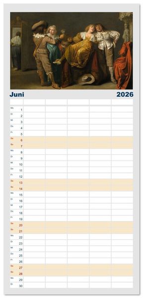 Produktbild: Familienplaner 2026 - Party Time - Das Fest in der Kunst mit 5 Spalten (Wandkalender, 21 x 45 cm) CALVENDO