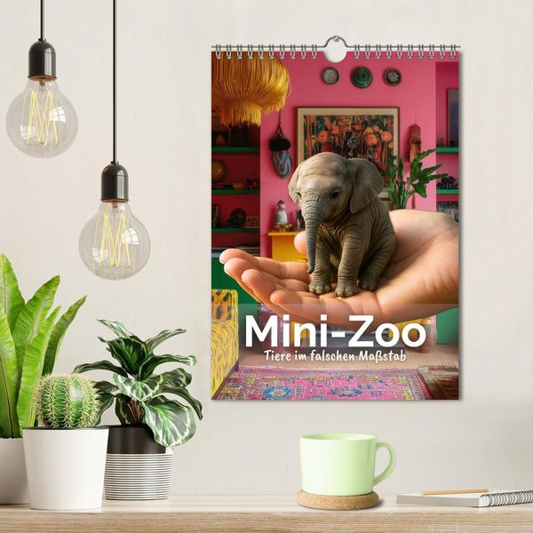 Produktbild: Mini-Zoo &ndash; Tiere im falschen Ma&szlig;stab (Wandkalender 2026 DIN A4 hoch), CALVENDO Monatskalender