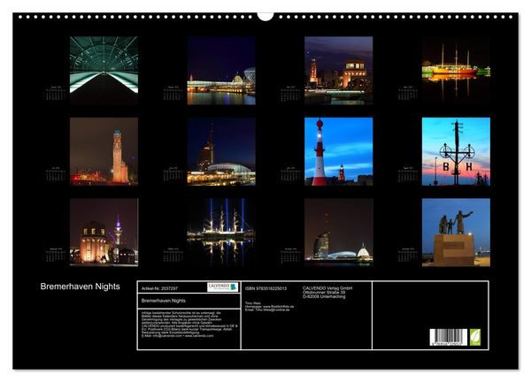Produktbild: Bremerhaven Nights (Wandkalender 2026 DIN A2 quer), CALVENDO Monatskalender