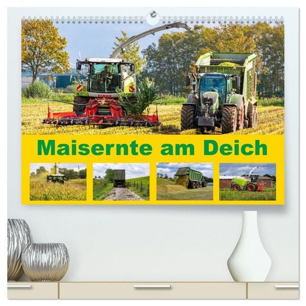 Produktbild: Maisernte am Deich (hochwertiger Premium Wandkalender 2026 DIN A2 quer), Kunstdruck in Hochglanz