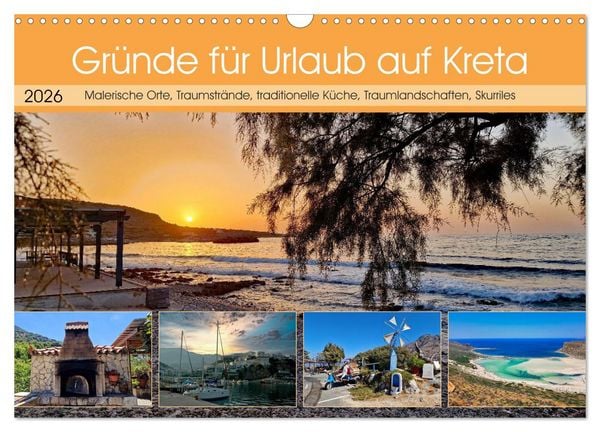 Produktbild: Gr&uuml;nde f&uuml;r Urlaub auf Kreta (Wandkalender 2026 DIN A3 quer), CALVENDO Monatskalender