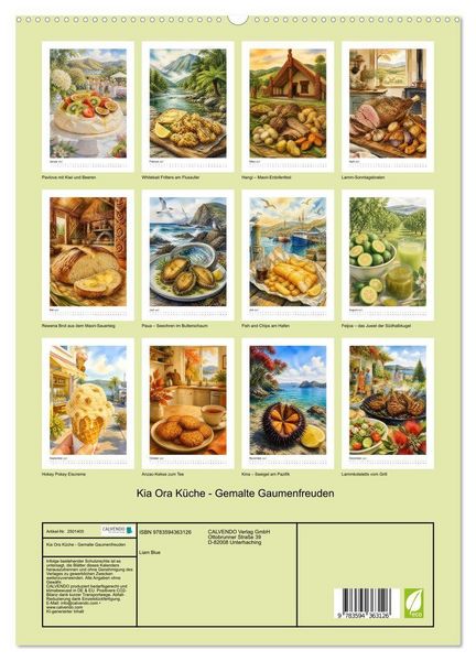 Produktbild: Kia Ora K&uuml;che - Gemalte Gaumenfreuden (hochwertiger Premium Wandkalender 2027 DIN A2 hoch), Kunstdruck in Hochglanz