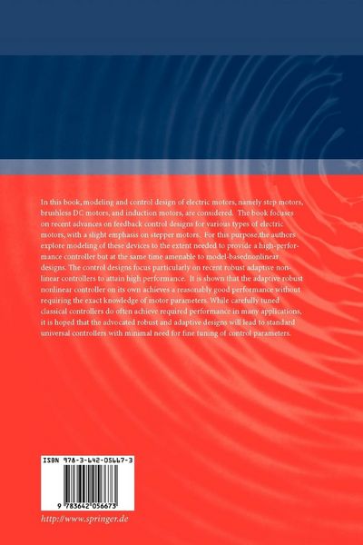 Produktbild: Modeling and Adaptive Nonlinear Control of Electric Motors