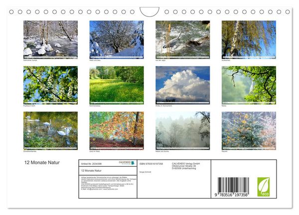 Produktbild: 12 Monate Natur (Wandkalender 2026 DIN A4 quer), CALVENDO Monatskalender
