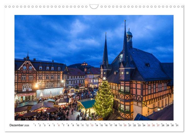 Produktbild: Wernigerode - Die Fachwerkstadt im Harz (Wandkalender 2026 DIN A3 quer), CALVENDO Monatskalender