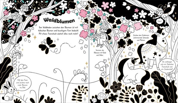Produktbild: Gold- und Silber-Malbuch: Im Zauberwald