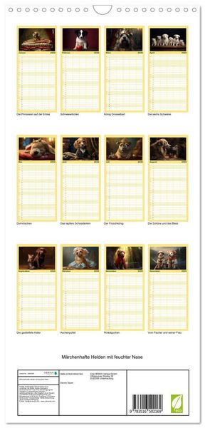 Produktbild: Familienplaner 2026 - M&auml;rchenhafte Helden mit feuchter Nase mit 5 Spalten (Wandkalender, 21 x 45 cm) CALVENDO