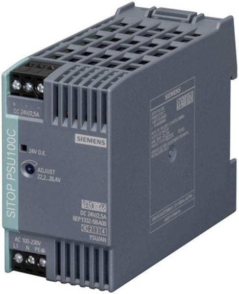 Siemens SITOP PSU100C 24 V/2,5 A Hutschienen-Netzteil (DIN-Rail) 24 V/DC 2.5 A 60 W Anzahl Ausgänge:1 x Inhalt 1 St.