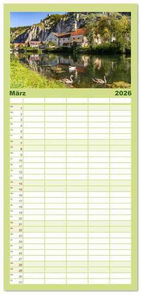 Produktbild: Familienplaner 2026 - Deutschlands sch&ouml;nste Altst&auml;dte - Bayern mit 5 Spalten (Wandkalender, 21 x 45 cm) CALVENDO