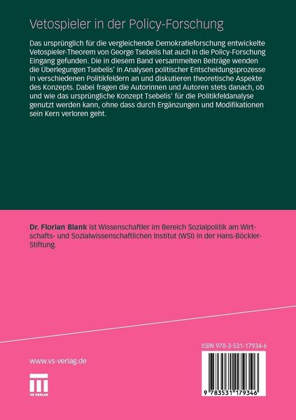Produktbild: Vetospieler in der Policy-Forschung