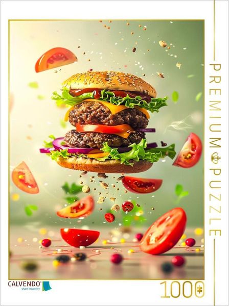 CALVENDO Puzzle Doppel Cheesburger | 1000 Teile Lege-Größe 64x48cm Foto-Puzzle für glückliche Stunden