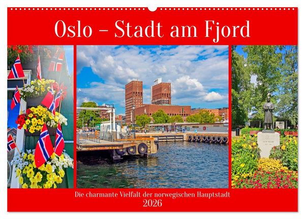 Oslo - Stadt am Fjord (Wandkalender 2026 DIN A2 quer), CALVENDO Monatskalender
