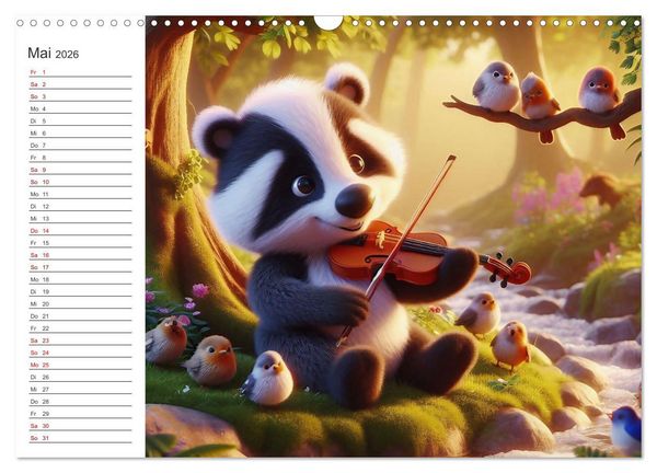Produktbild: Musikalische Waldtiere (Wandkalender 2026 DIN A3 quer), CALVENDO Monatskalender