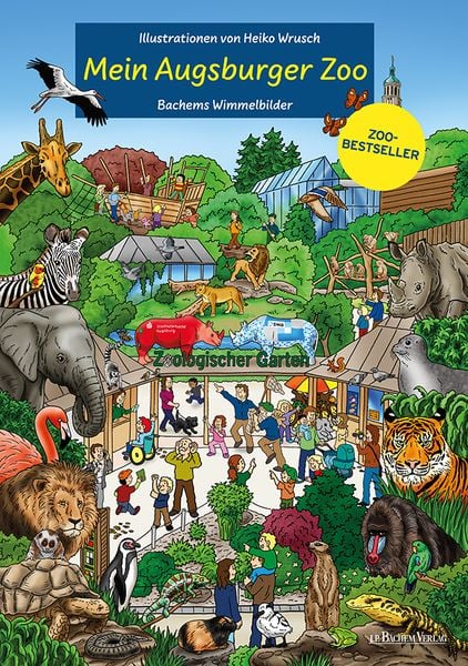 Produktbild: Mein Augsburger Zoo - Wimmelbilderbuch f&uuml;r Kinder mit liebevollen Illustrationen von Heiko Wrusch