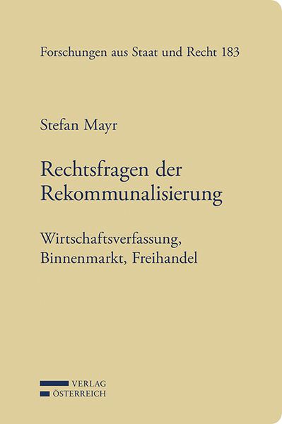Produktbild: Rechtsfragen der Rekommunalisierung