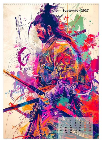 Produktbild: Samurai - Stahl Ehre Mut (hochwertiger Premium Wandkalender 2027 DIN A2 hoch), Kunstdruck in Hochglanz