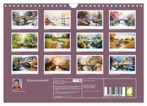 Produktbild: Br&uuml;ckenromantik (Wandkalender 2026 DIN A4 quer), CALVENDO Monatskalender
