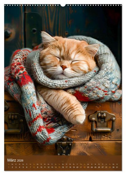 Produktbild: Kuschelkatzen - Fellnasen im Schlummerland (Wandkalender 2026 DIN A2 hoch), CALVENDO Monatskalender