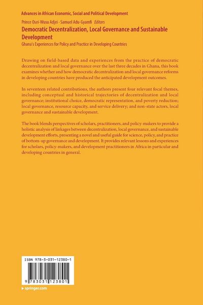 Produktbild: Democratic Decentralization, Local Governance and Sustainable Development
